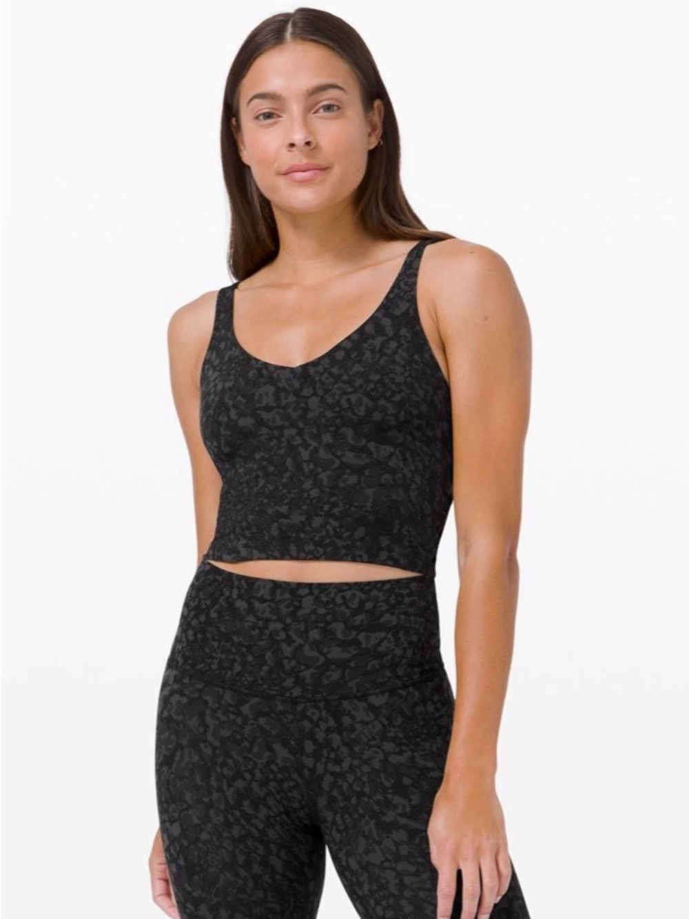 Lululemon Align Tank Sports Bra Crop Top Wild Thing Camo Deep Coal Multi Sz 8